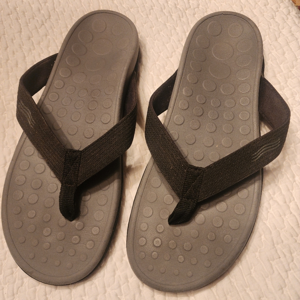 Vionic Mens Orthopedic Sandals Black Size 10